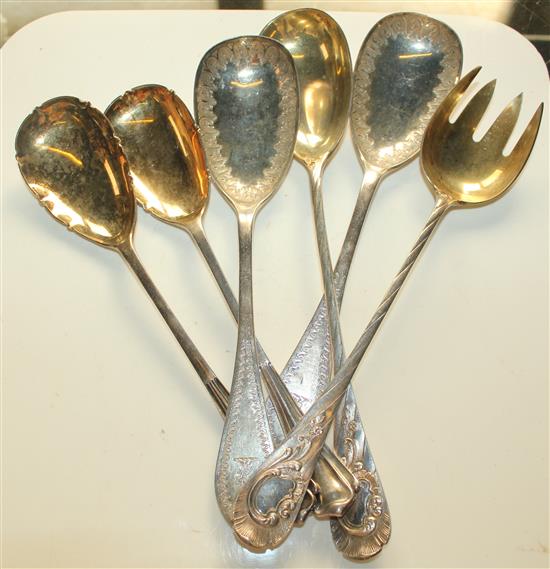 3 x pairs of silver servers